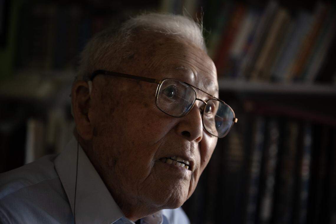 Jim Tanimoto, the 102-year-old survivor of the Tule Lake internment camp in Northern California, at home in Gridley earlier this month. 