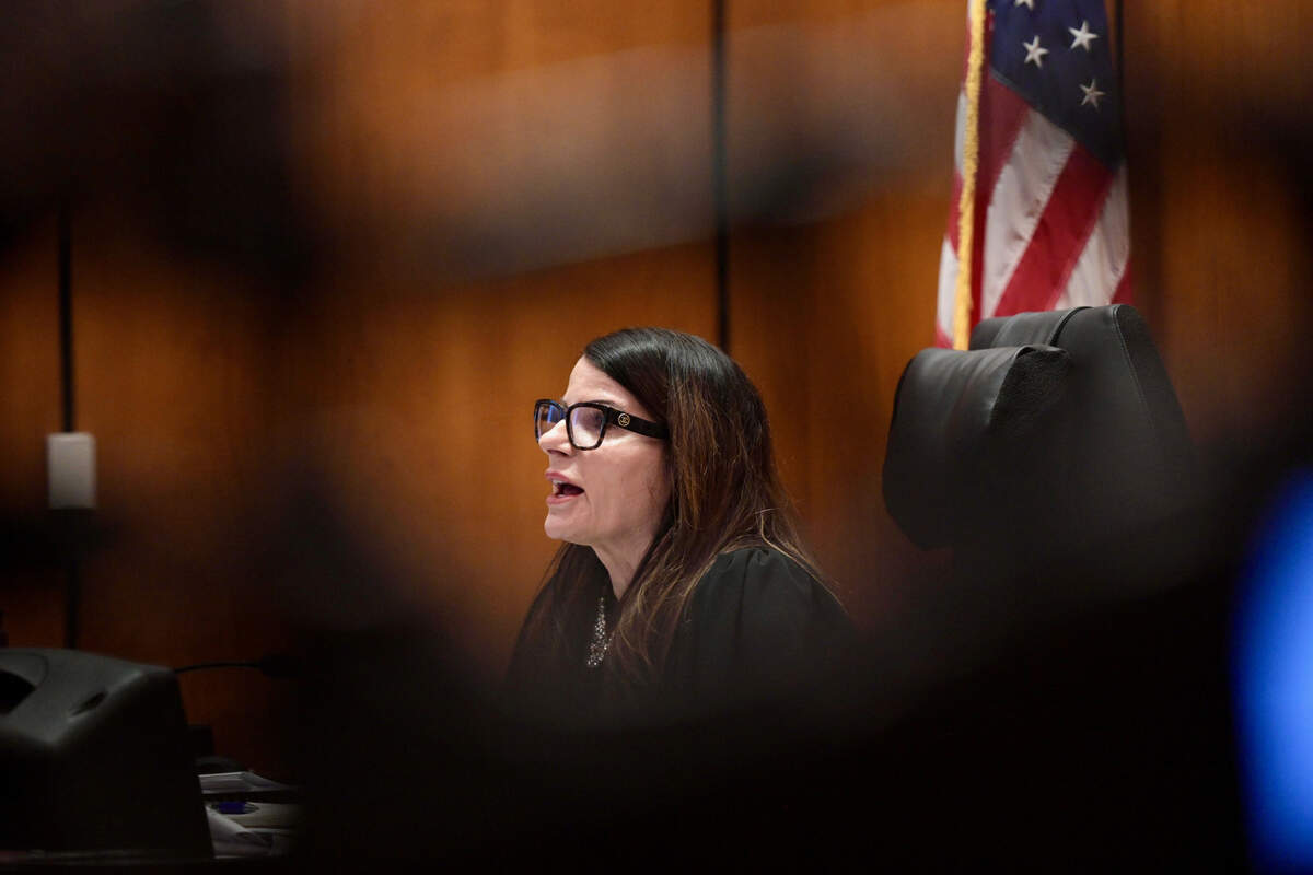 Sacramento Superior Court Judge Jill Talley speaks Friday during a hearing on the Sacramento District Attorney’s lawsuit against the city of Sacramento regarding homeless camps.