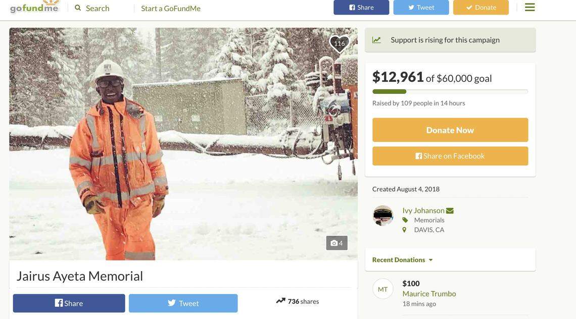 Company officials identified the worker as Jairus Ayeta, 21, an apprentice lineman.