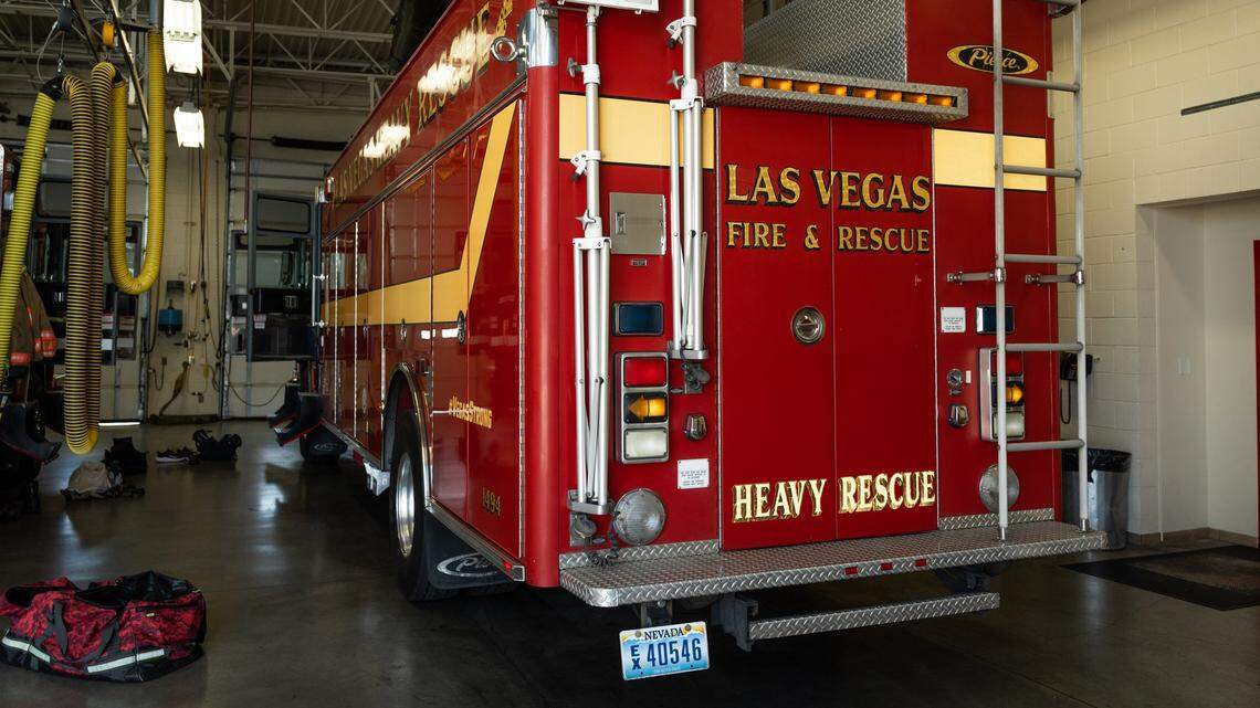 A woman was found stabbed in a burning apartment, Nevada officials said.