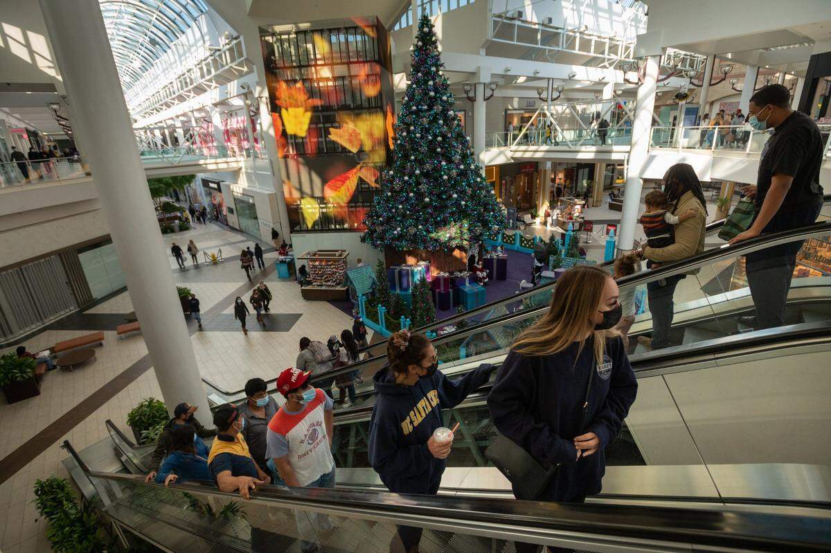 Customers shop on Black Friday in 2021 at Arden Fair mall in Sacramento.