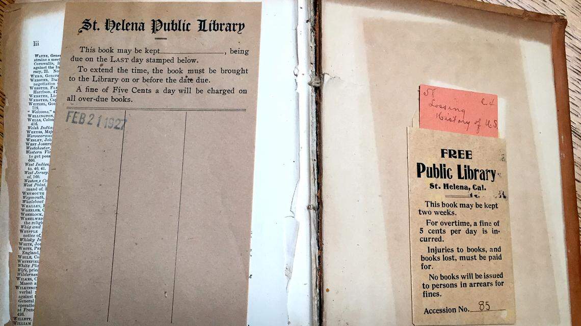 The inside of the book shows when it was due.