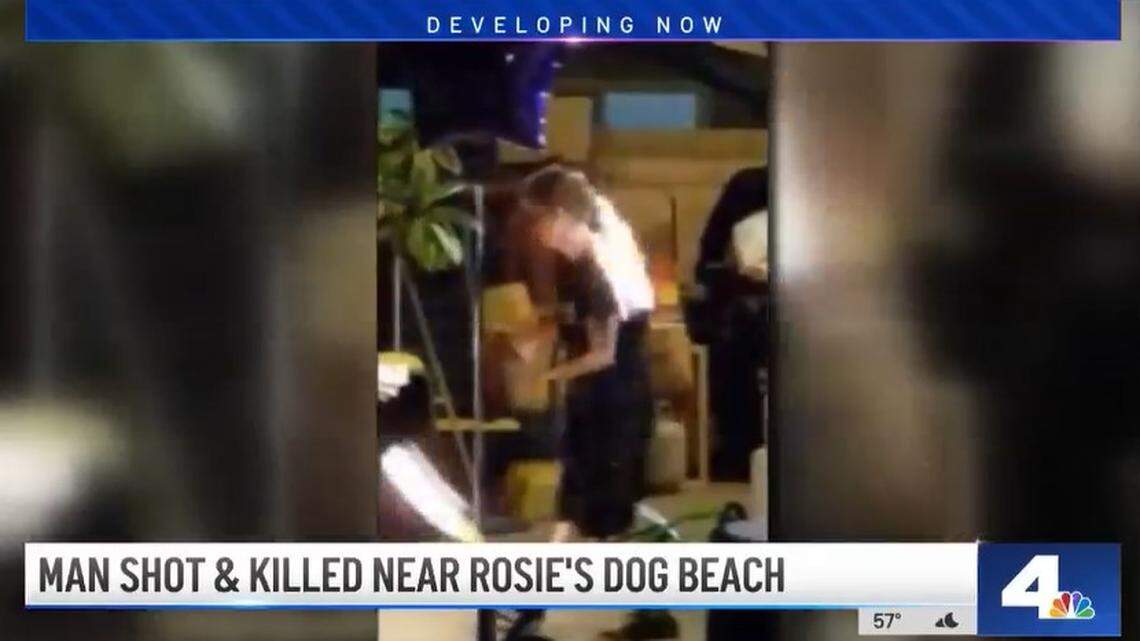 A 27-year-old man practicing his fire spinning routine at a California beach died after being shot in a confrontation in the parking lot, Long Beach police said.