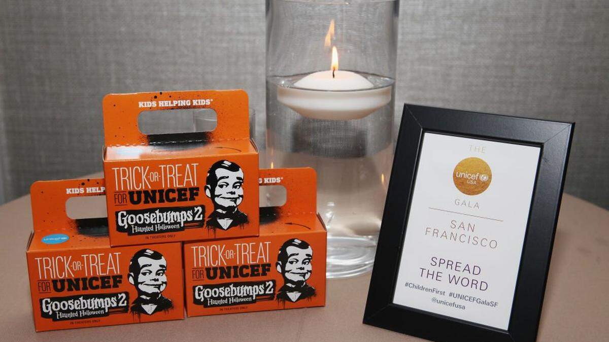 SAN FRANCISCO, CA - SEPTEMBER 22:  Trick-or-Treat for UNICEF boxes at Second Annual UNICEF Gala held at The Four Seasons on September 22, 2018 in San Francisco, California.  (Photo by Kelly Sullivan/Getty Images for UNICEF USA )