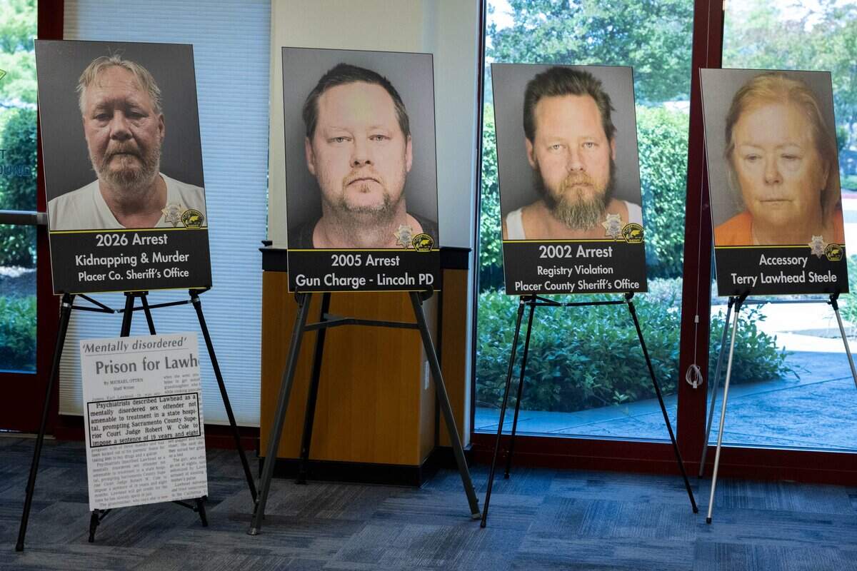 The Placer County Sheriff’s Office announce the arrest of James Lawhead in a more than 30-year-old homicide investigation into the death of Cindi Wanner on Monday, April 27, 2026, in Auburn. His sister was also arrested on suspicion of harboring him. Lawhead was arrested in Arizona after DNA evidence helped identify him in the cold case.