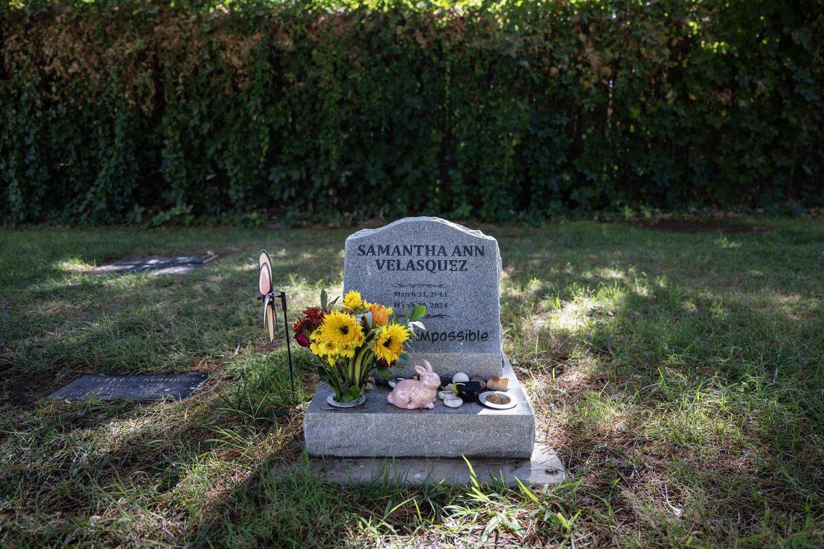 Samantha Velasquez lost her battle with cancer in 2024 and is buried at Odd Fellows Cemetery in Sacramento. Her father, Mark Velasquez, is advocating for a new public cemetery in the Meadowview area.