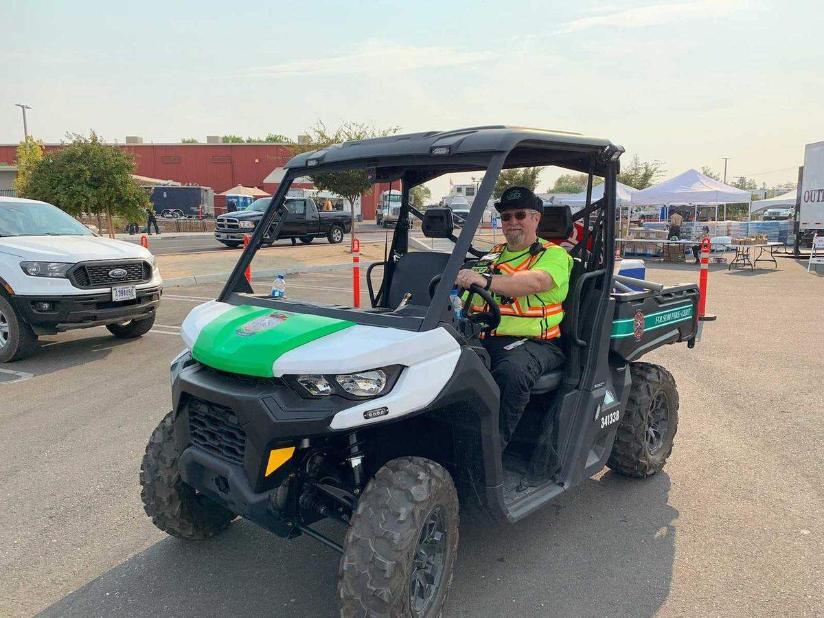 Lieutenant David Brock sits behind the wheel of the all-terrain CERTUTV in an undated photo. The Folsom Fire Department community emergency response team added three new vehicles to its program.