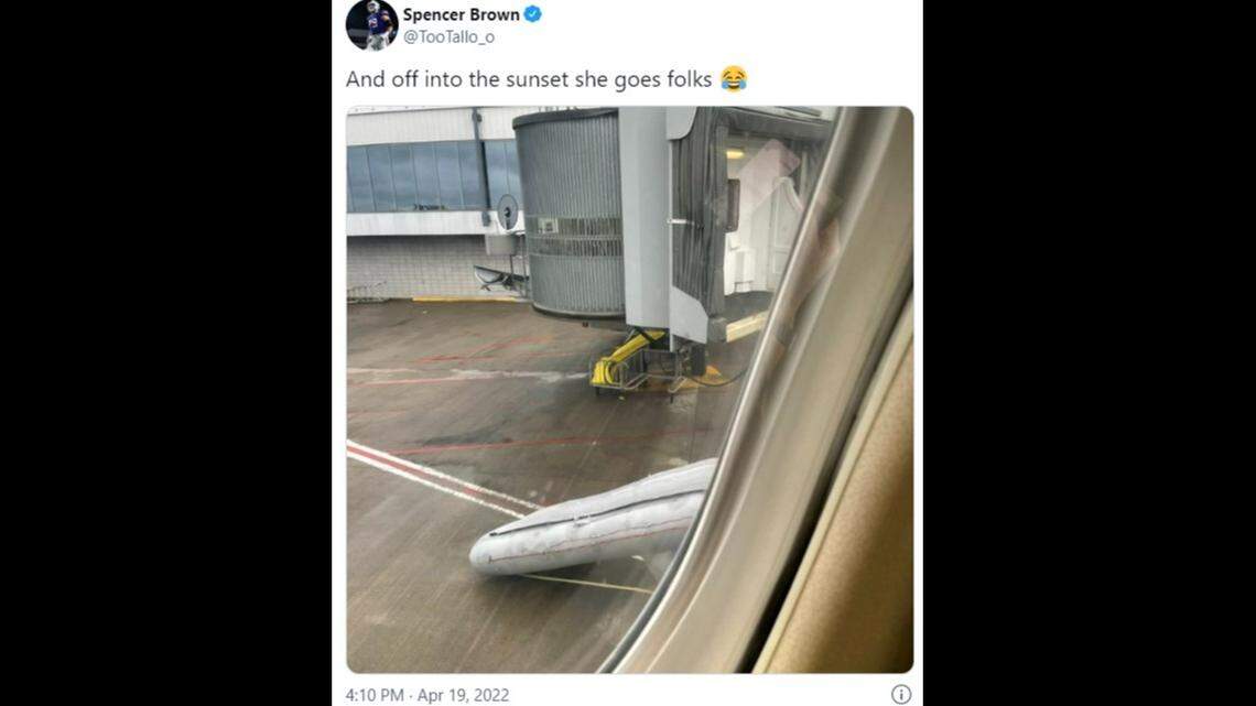 A 24-year-old Sacramento, California, woman faces charges of opening a cabin door and inflating an emergency slide on a flight at a Buffalo, New York, airport. NFL player Spencer Brown, also a passenger on the flight, posted on Twitter about the incident.