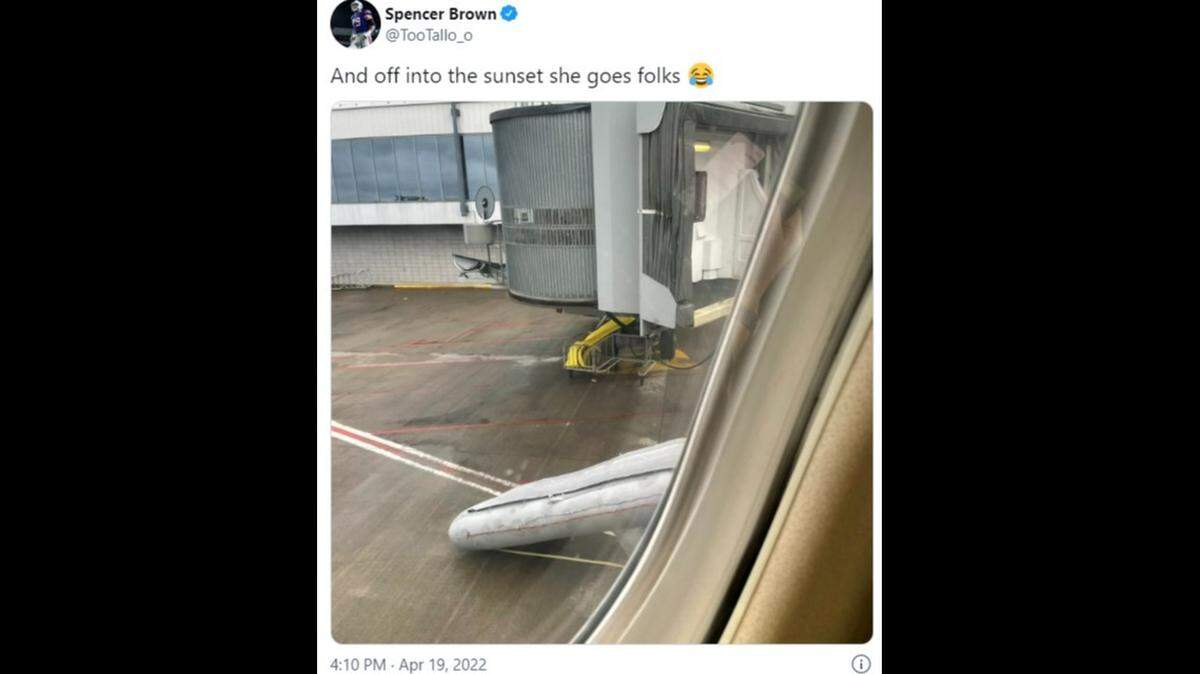 A 24-year-old Sacramento, California, woman faces charges of opening a cabin door and inflating an emergency slide on a flight at a Buffalo, New York, airport. NFL player Spencer Brown, also a passenger on the flight, posted on Twitter about the incident.