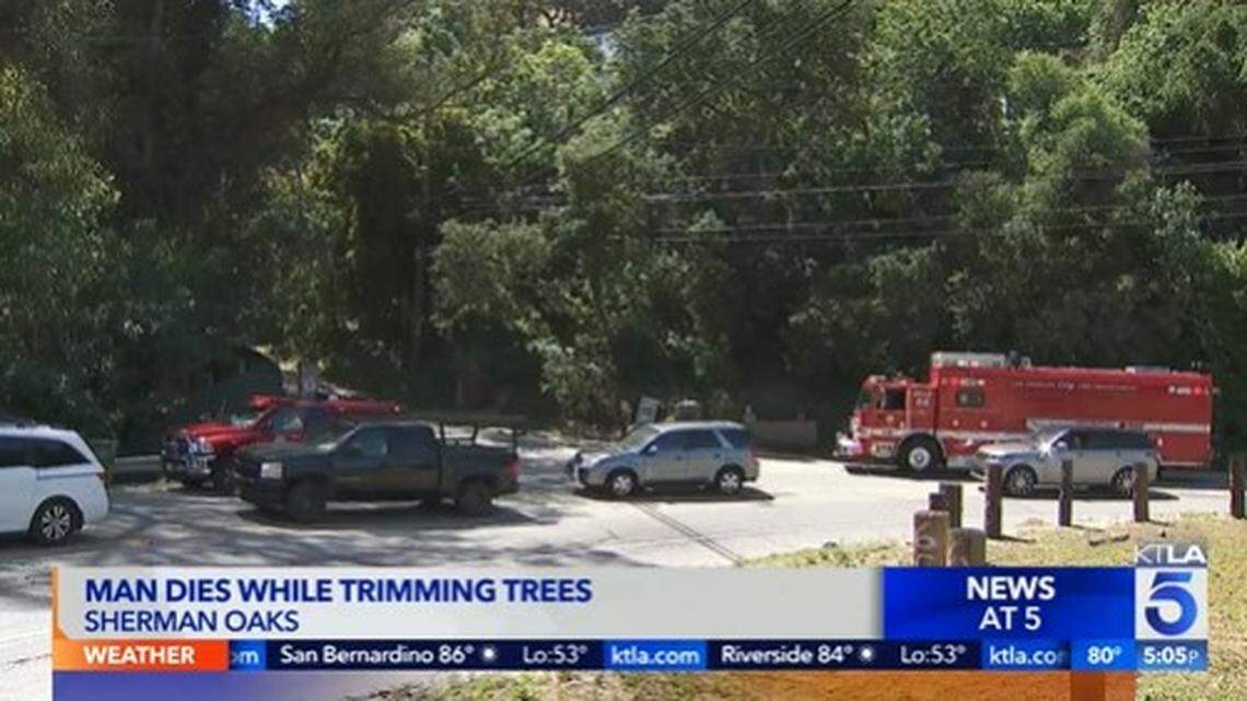 Firefighters lowered the man to the ground but could not revive him.