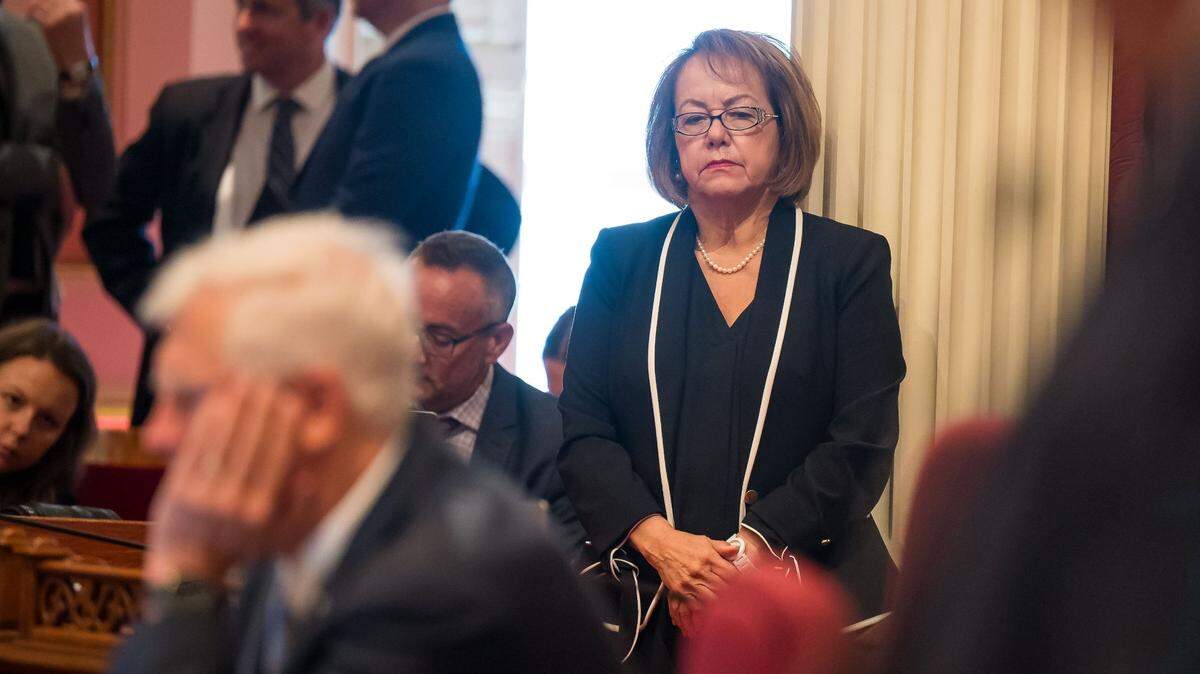 State Sen. María Elena Durazo, D-Los Angeles, in Senate chambers Thursday, Sept. 14, 2023, at the state Capitol in Sacramento.