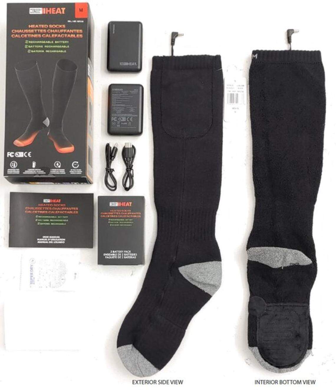 These 32 Degrees heated socks sold at Costco Wholesale stores have been recalled due to an injury hazard.