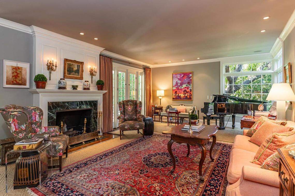 The Los Angeles, California, home has high ceilings and a library.