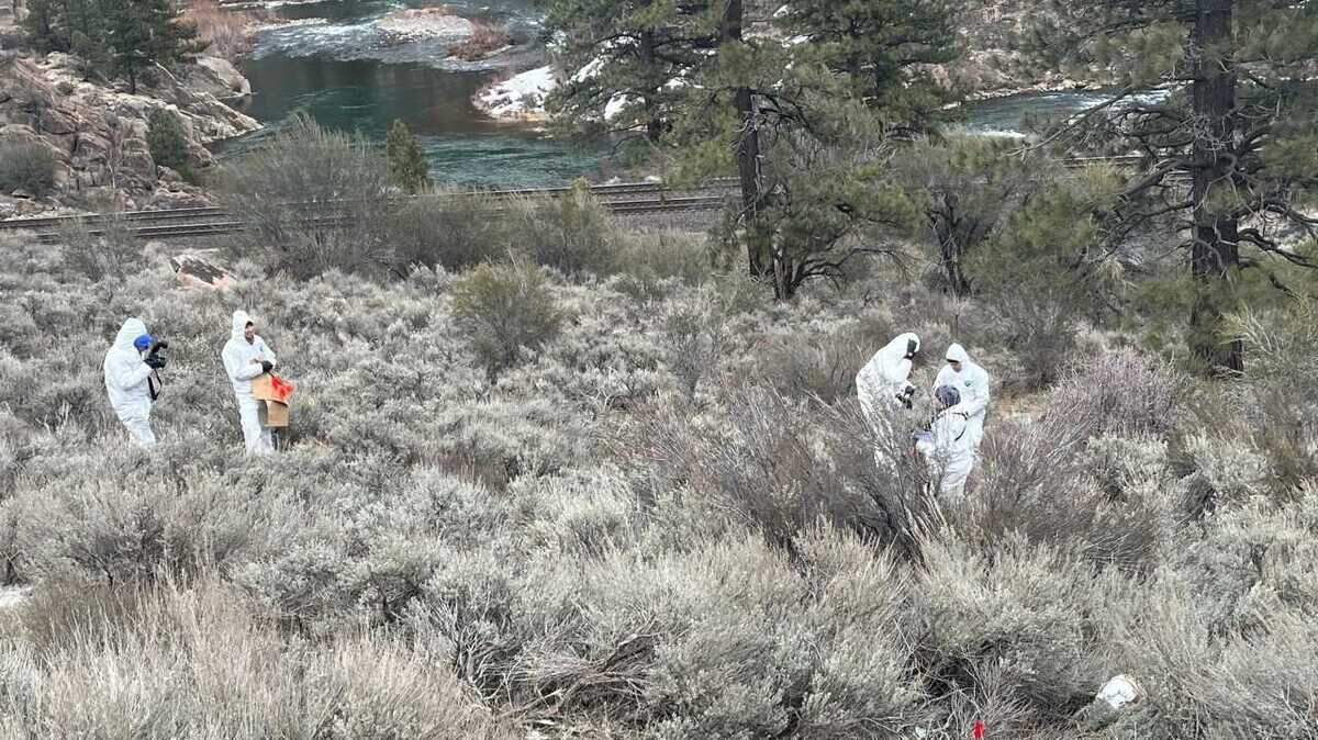 Authorities on Tuesday, March 28, 2023, were investigating after decomposed human remains were found on Monday evening March 27, 2023, in the area of Farad Road and Interstate 80, several miles east of Truckee, California.