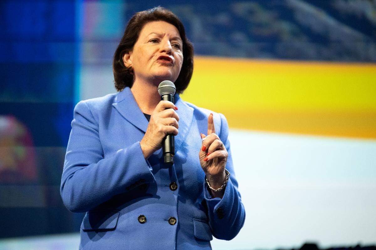 Toni Atkins, former Senate President pro Tem, speaks during a California Chamber of Commerce panel discussion with candidates for California Governor at SAFE Credit Union Convention Center on June 4. 