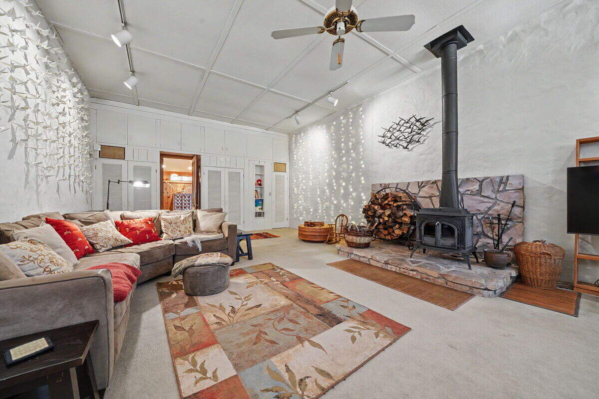 The former 1856 brewery serves as a living or family room with the thick walls providing natural insulation and year-round comfort, according to the property description.