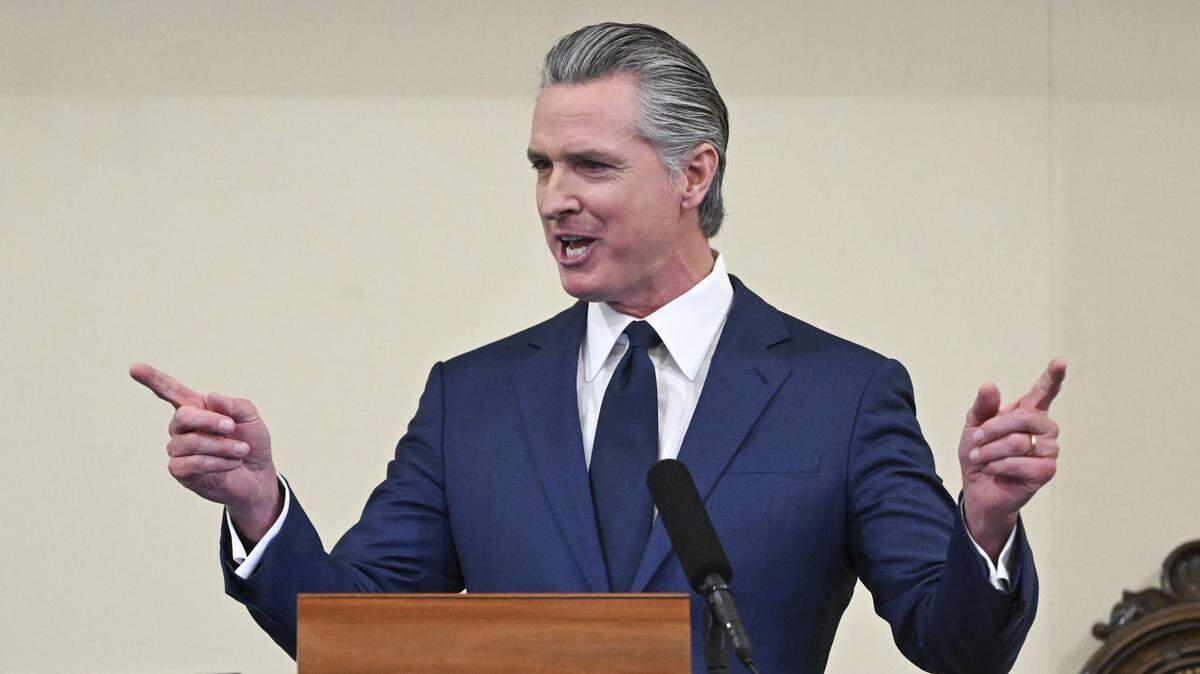 Gov. Gavin Newsom gives his final State of the State address as governor at the California Capitol in Sacramento on Thursday, Jan. 8, 2026.