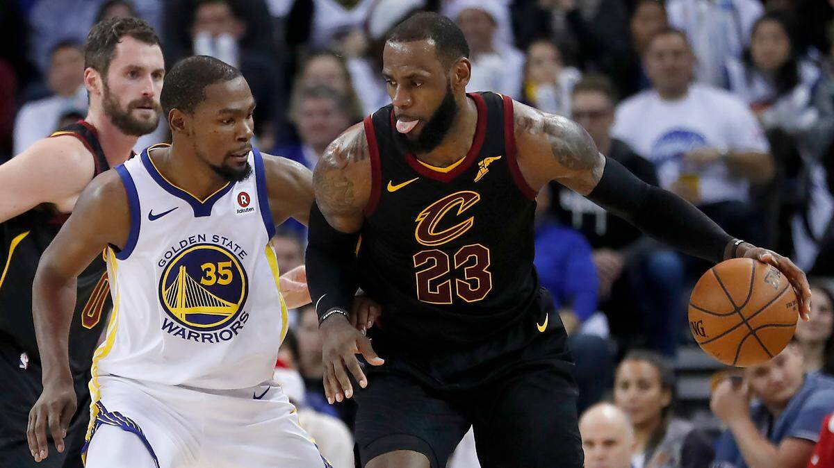 LeBron James (23) and the Cleveland Cavaliers will face Kevin Durant (35) and the Golden State Warriors in the NBA Finals. Game 1 is Thursday at Oracle Arena in Oakland.