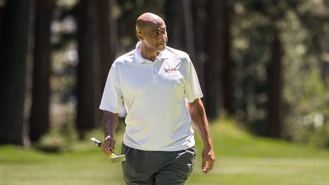 Lake Tahoe celebrity golf video: Charles Barkley swings as crowd cheers, praises Kings