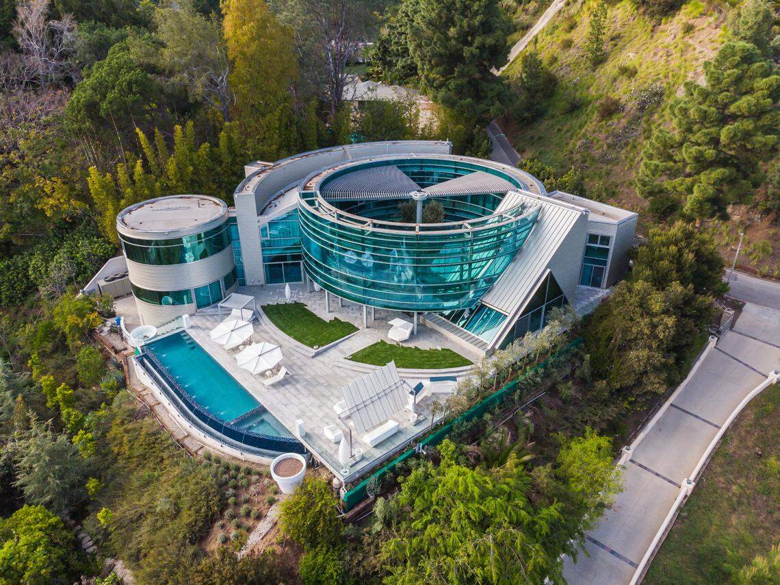 The famous Ed Niles glass house in Beverly Hills, California.