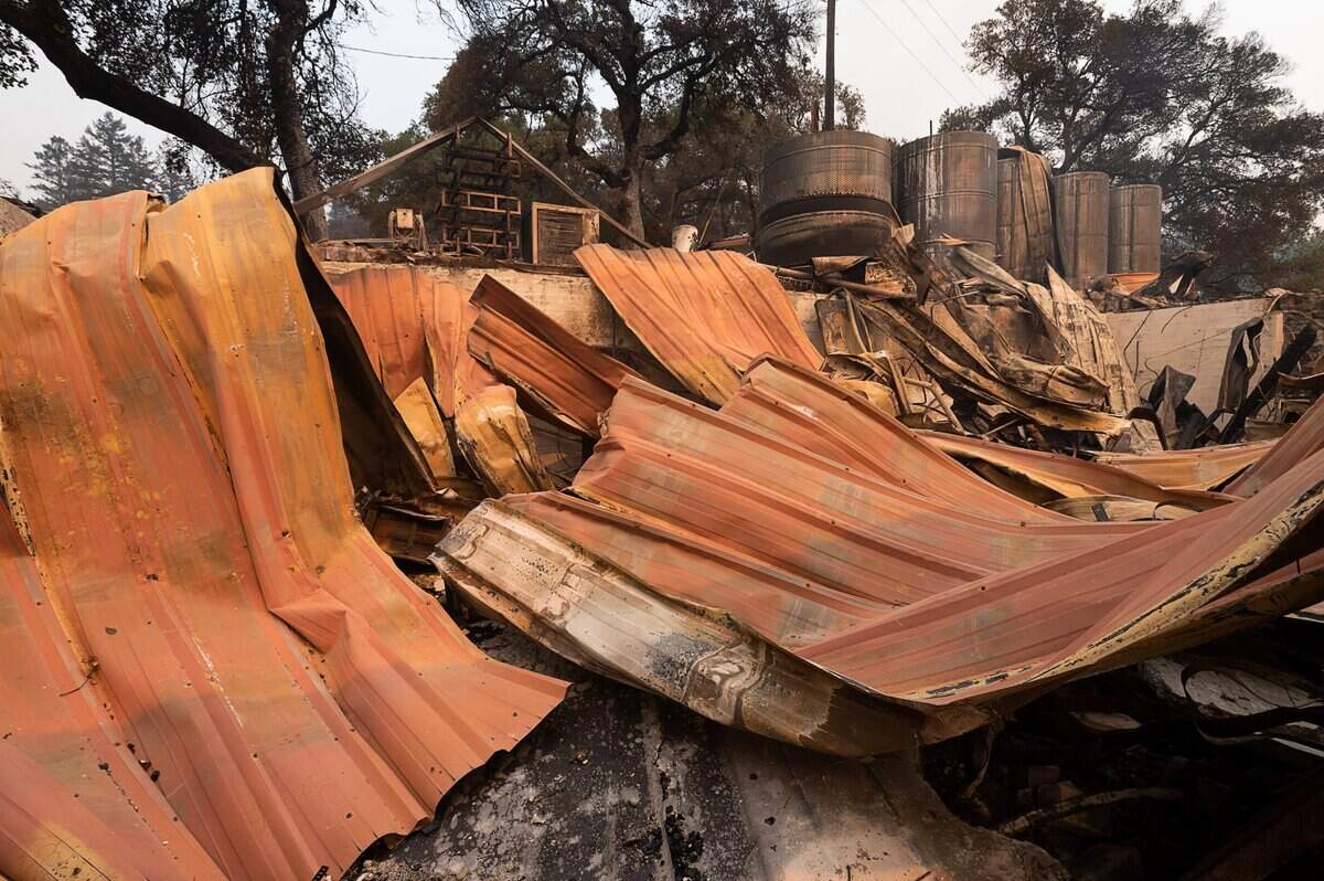 Burgess Cellars was destroyed during the Glass Fire in Napa County on Monday, Sept. 28, 2020, in St. Helena.