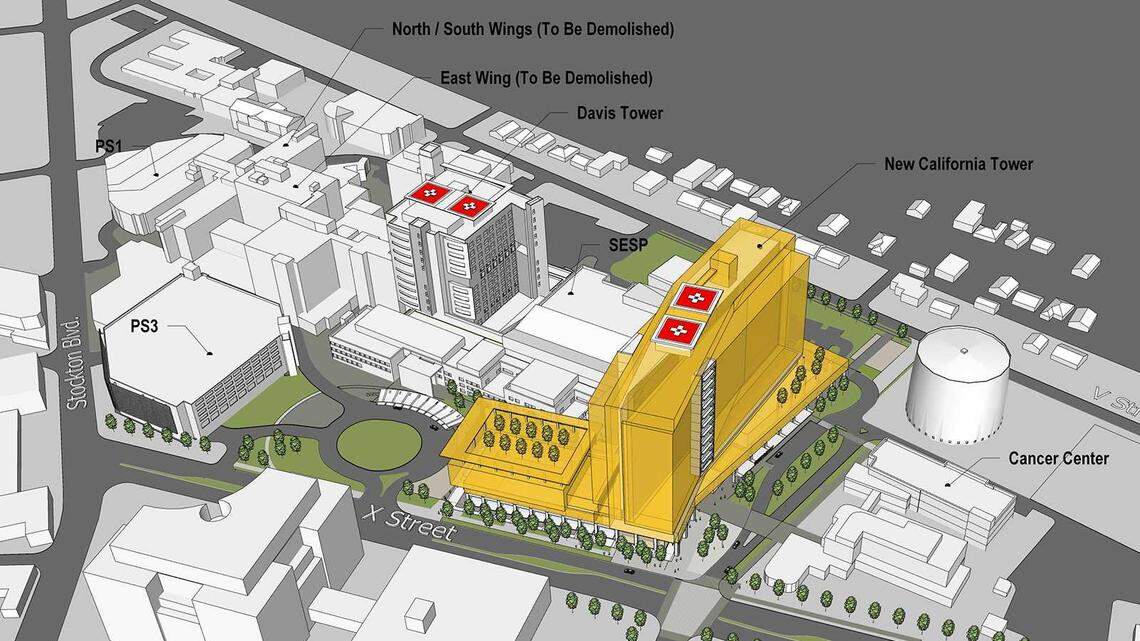UC Davis Health System unveiled plans Friday, Feb. 26, 2021, for major overhaul, including a new 16-story hospital tower, as part of a $3.75 billion expansion of UC Davis Medical Center in Sacramento, Calif.