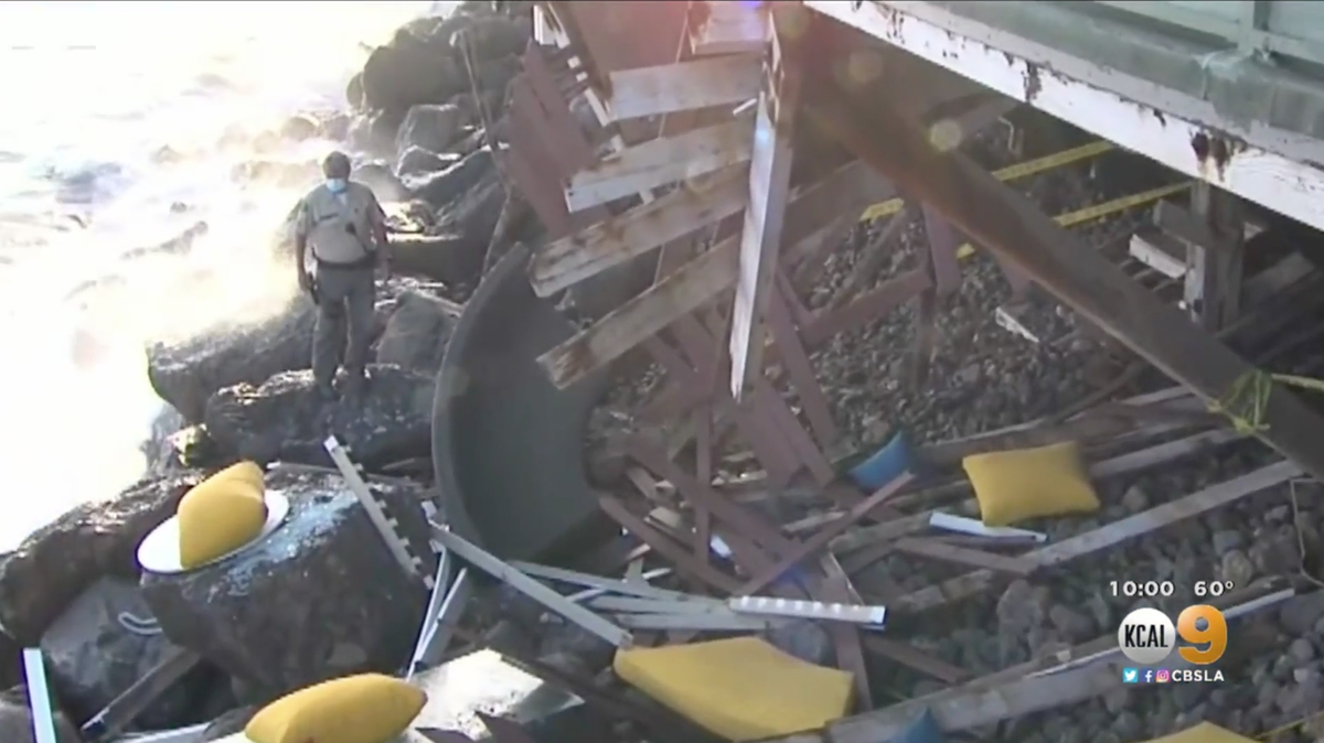 Several people were injured after a balcony collapsed in Malibu, fire officials say.