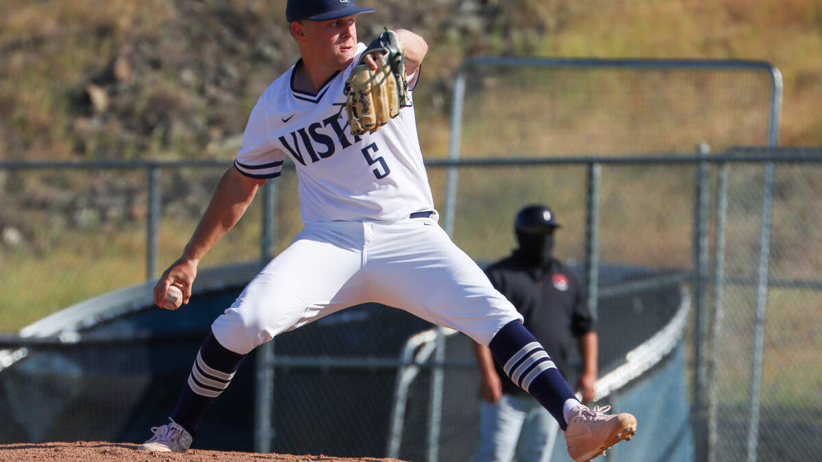 Vista del Lago junior Kaden Knapp pitched a complete game shutout and struck out seven in a 6-0 win over Laguna Creek on Monday, April 19, 2021.
