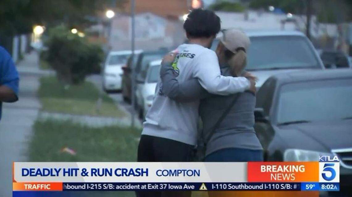 Jennifer Lopez, 20, died Monday night after her car was hit by a driver who abandoned his own wrecked vehicle and ran away in the Compton neighborhood of Los Angeles, deputies say.