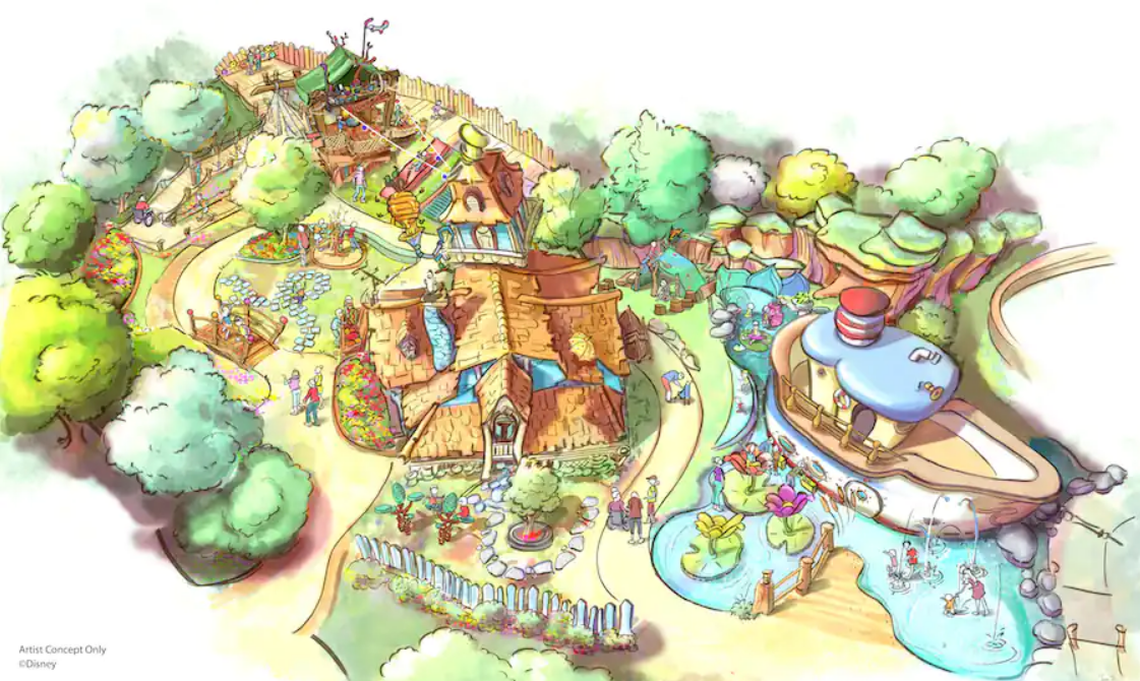 Rendering shows the newly reimagined Mickey’s Toowntown at Disneyland.