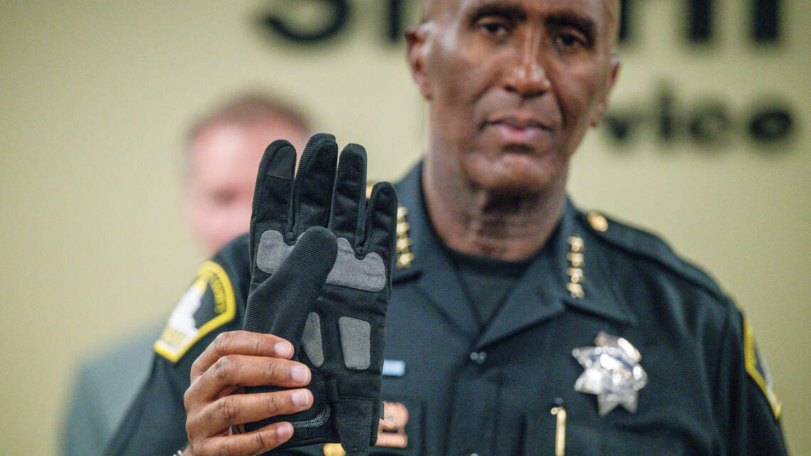 Sacramento sheriff demonstrates, defends shock gloves a CA lawmaker wants to ban