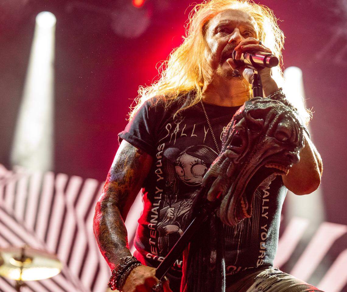Dream Theater vocalist James LaBrie performs for the metal band during the Aftershock festival on Friday, Oct. 3, 2025, in Discovery Park in Sacramento. 