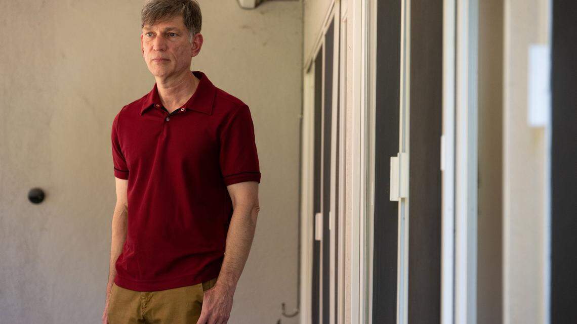 Dr. Aliasghar Mohyuddin, who believes his signature has been used without his consent on medical records in the California prison system, stands for a portrait at his home on Wednesday, May 28, 2025. He believes his information has been used to sign off on medical records and prescribe medication.