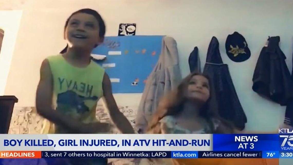 Jacob Martinez, 12, and friend Christina Bird, 11, seen here in a family video, were involved in a hit-and-run accident on an ATV in Apple Valley, California. Jacob died and Christina is on life support.
