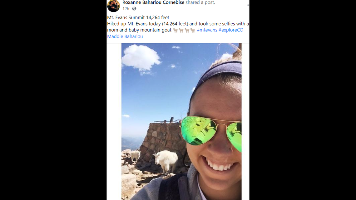 Madeline Baharlou-Quivey, 29, went climbing up Colorado’s Kit Carson Peak when she became trapped.