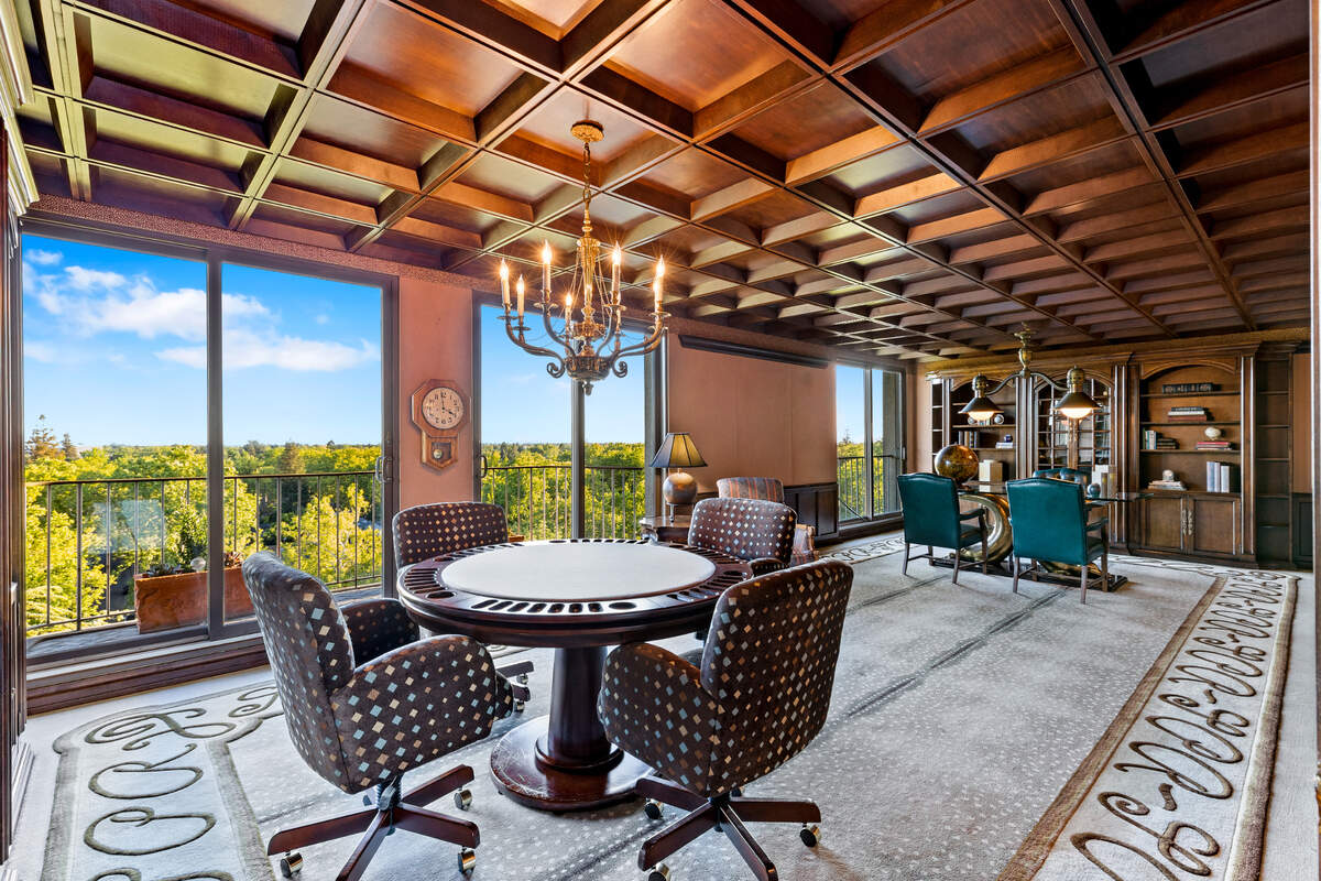 The home has an office and board room.