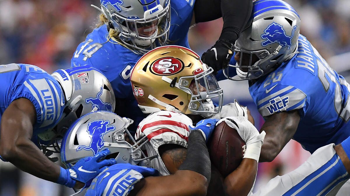 San Francisco running back Elijah Mitchell had 105 yards rushing and a touchdown Sunday.