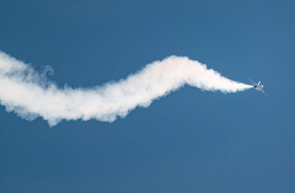 The U.S. Air Force Air Demonstration Squadron “Thunderbirds” perform at the California Capital Airshow on Friday, Sept. 24, 2021, at Mather Airport in Sacramento.