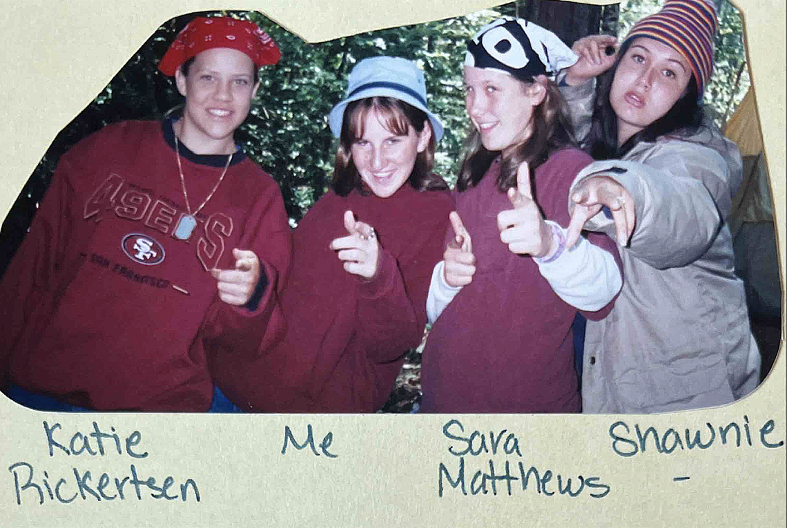 Emily Stubblefield Buys, center left, poses with Sara Easton, then Sara Matthews.