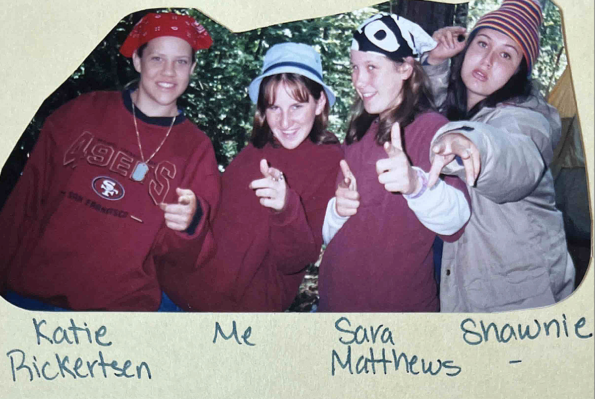 Emily Stubblefield Buys, center left, poses with Sara Easton, then Sara Matthews.