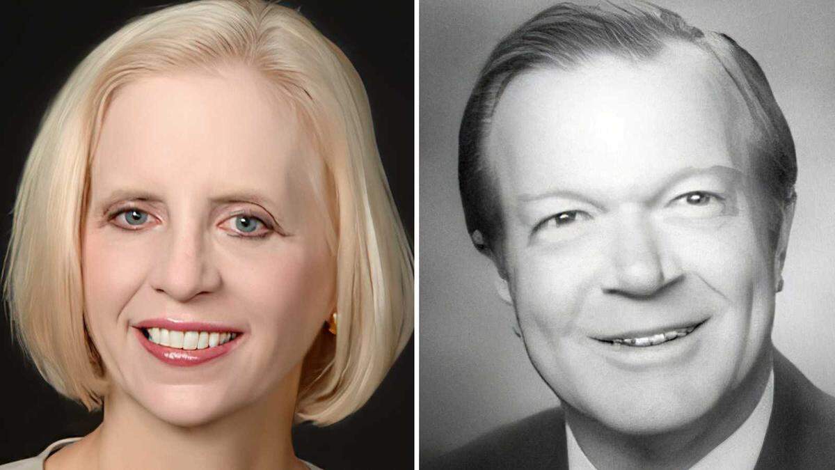Kathy Lynch and Gerald Upholt are seen in undated photos. The lobbying couple was found stabbed to death in their Loomis home Monday, March 28, 2022. Their adopted son, Dennis Lynch, has been charged in their deaths after being shot by police.