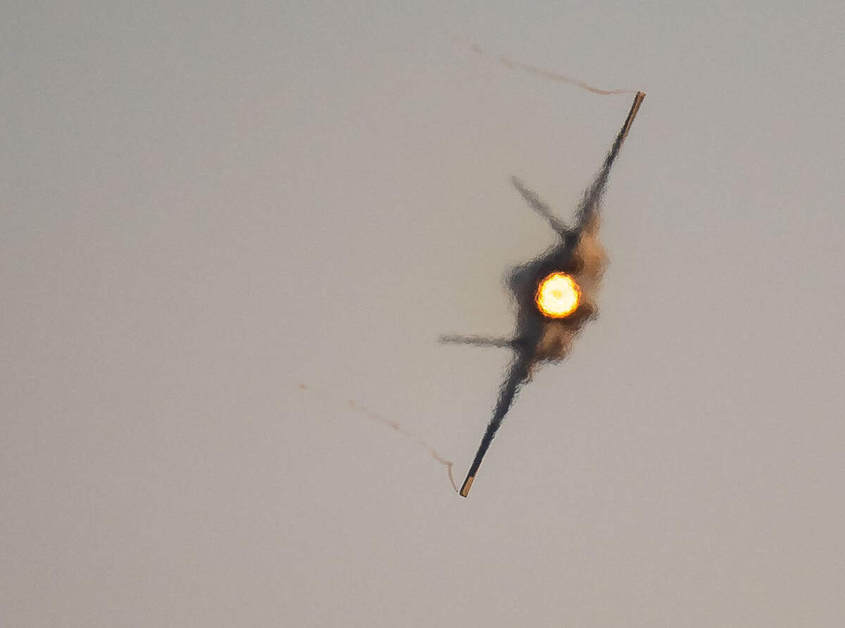 The F-35A Lightning II piloted by Maj. Kristin “BEO” Wolfe jets into the distance as part of the U.S. Air Force demonstration team at the California Capital Airshow on Friday, Sept. 24, 2021, at Mather Airport in Sacramento.