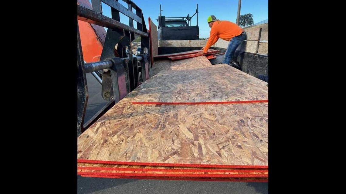 Plywood allegedly stolen from a construction site Saturday, June 18, 2022, is seen in a photo provided by the Lincoln Police Department.