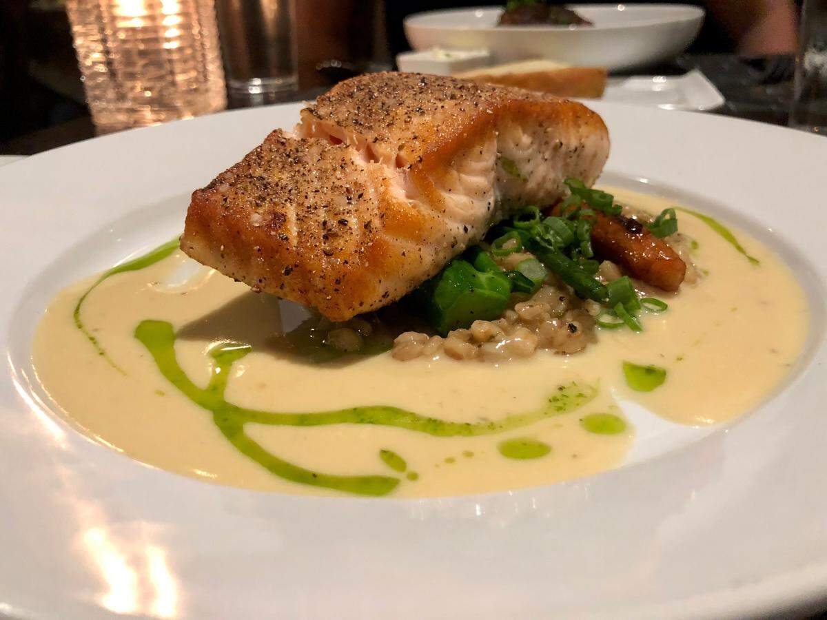 Boulevard Bistro’s salmon comes in a lovely lemon beurre blanc sauce.