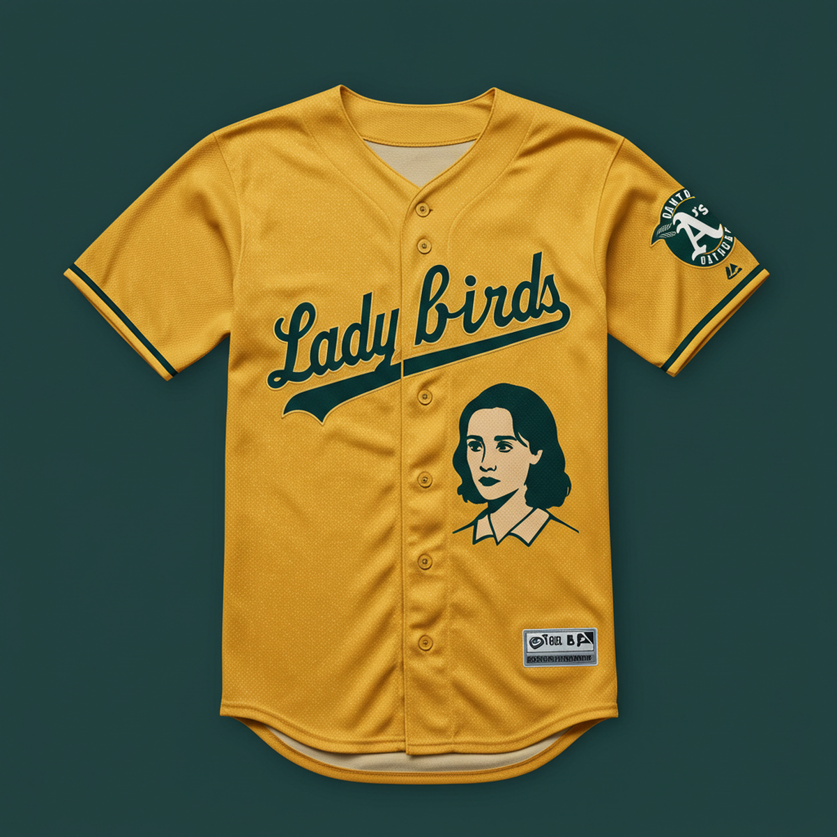 The A’s do not have a a City Connect uniform because the team is not officially connected to a city, even though it is current playing in West Sacramento. What would a uniform with a “Lady Bird” theme look like? This is an AI-generated image.