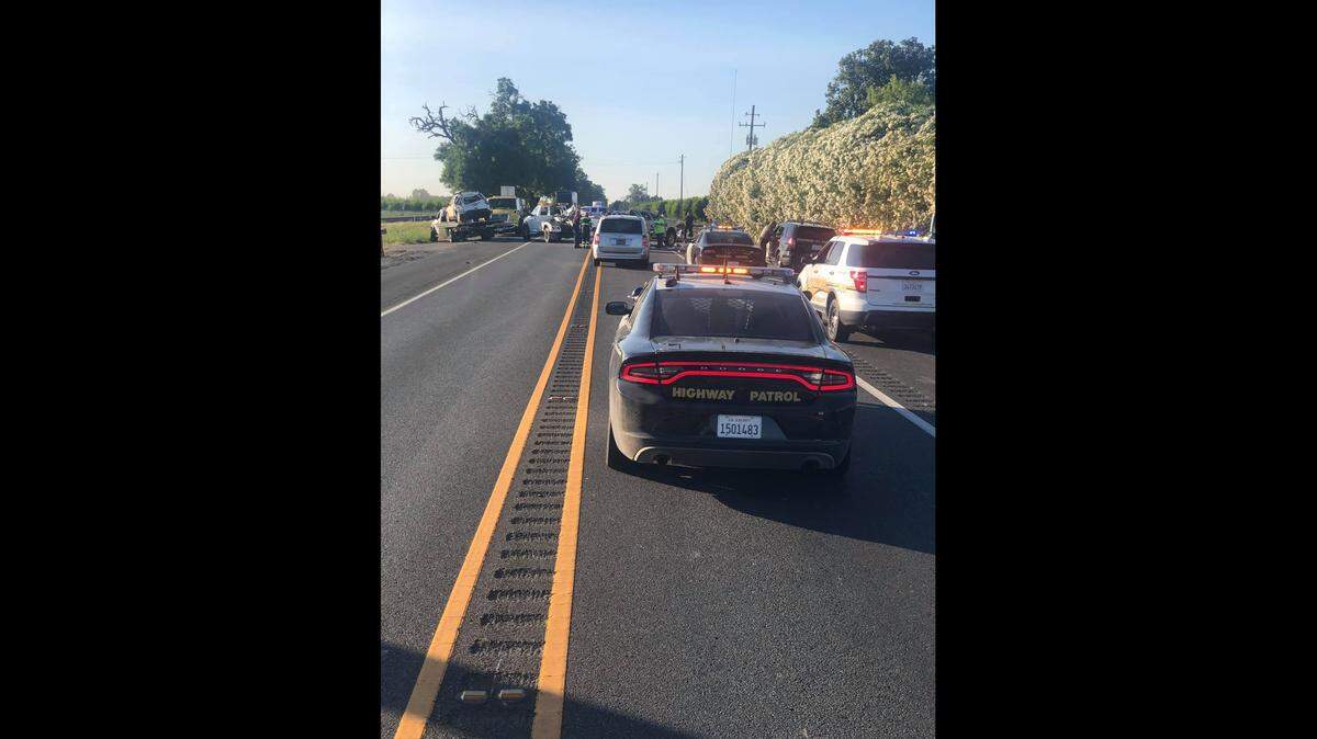 A girl was killed and five people were injured in a five-car collision Sunday afternoon on Highway 99 north of Yuba City, California Highway Patrol said.