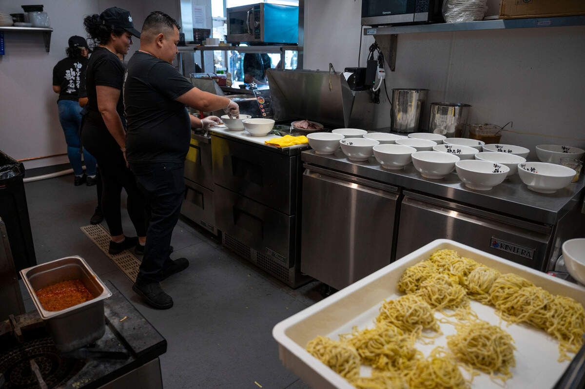 Chef Pepe prepares abura soba in the kitchen at Kajiken in Elk Grove on Thursday.