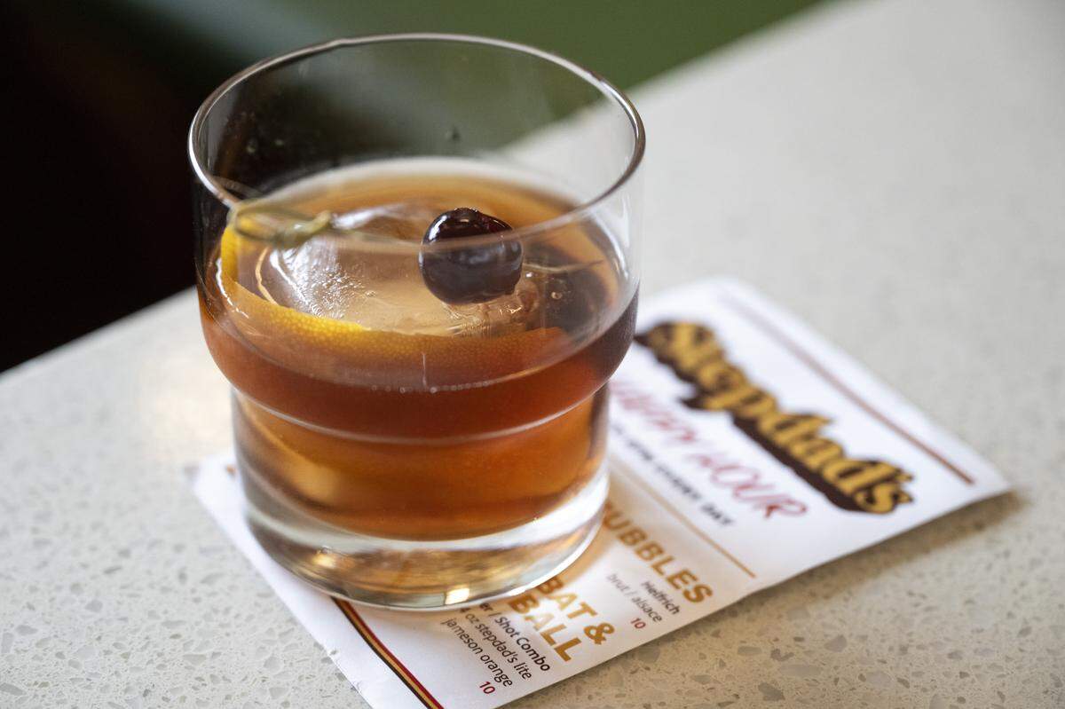 The Stepdad’s old fashioned cocktail at Stepdad’s in Land Park on Wednesday.