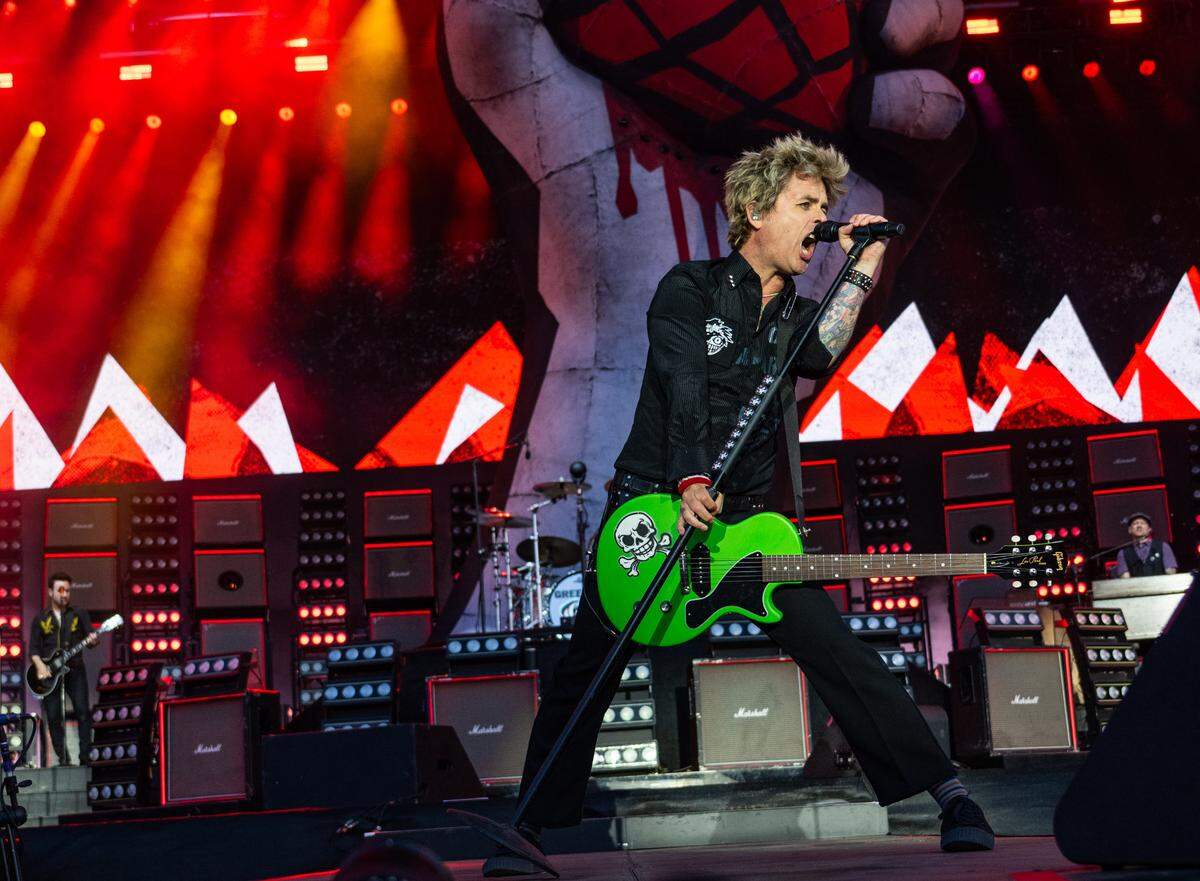 Billie Joe Armstrong performs with Green Day at the BottleRock music festival in Napa on Friday, May 23, 2025.