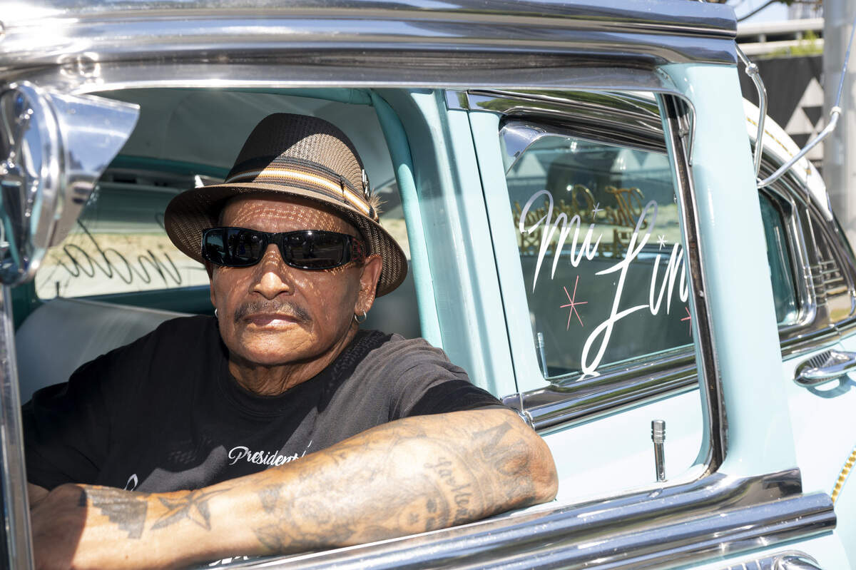 Antonio Cardenas, known to many as “OG,” poses for a portrait in his 1954 Bell Air during the fourth annual Lowrider Holiday Celebration in Sacramento on Sunday, June 21, 2026. Cardenas is a member of The Originals car club, which he founded as a 20 year-old in 1976. “I’ve been lowriding for 54 years. That’s a lifetime, so I’m not gonna quit anytime now,” Cardenas said.